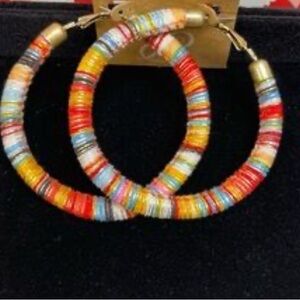 Multicolor Beaded Hoop Earrings - Women Jewelry